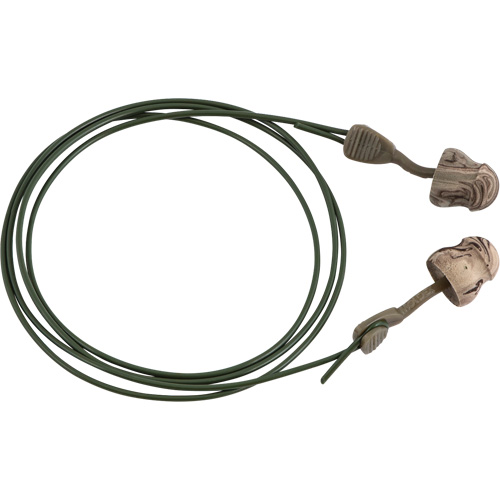 Bouchons d'oreilles en mousse camo sans roulement &agrave; tourner Glide, Vrac - Boîte, Avec cordon Groupe Belzile Dickner