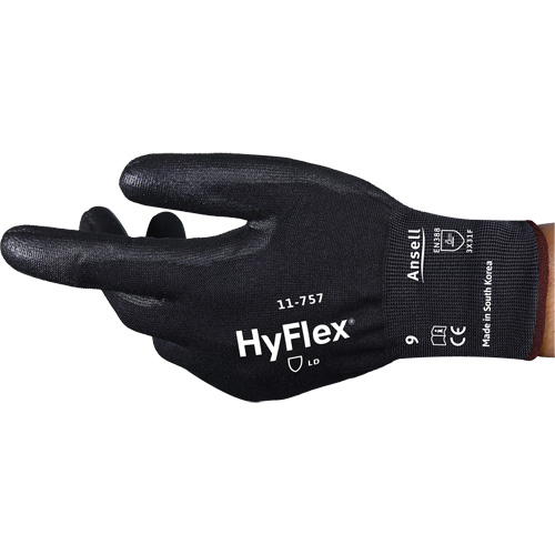 Gants r&eacute;sistant aux coupures Hyflex 11-757, Taille 6, Calibre 18, Rev&ecirc;tement Polyur&eacute;thane, Enveloppe en Intercept, ASTM ANSI niveau A7/EN 388 niveau F Groupe Belzile Dickner
