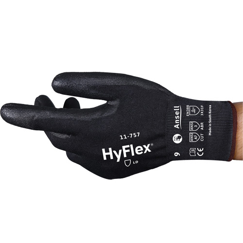 Gants r&eacute;sistant aux coupures Hyflex 11-757, Taille 8, Calibre 18, Rev&ecirc;tement Polyur&eacute;thane, Enveloppe en Intercept, ASTM ANSI niveau A7/EN 388 niveau F Groupe Belzile Dickner
