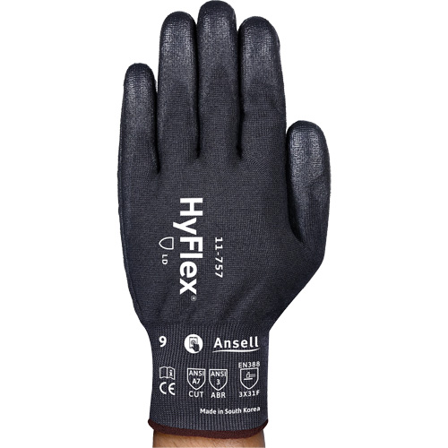 Gants r&eacute;sistant aux coupures Hyflex 11-757, Taille 8, Calibre 18, Rev&ecirc;tement Polyur&eacute;thane, Enveloppe en Intercept, ASTM ANSI niveau A7/EN 388 niveau F Groupe Belzile Dickner