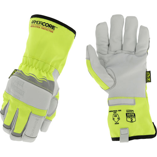 Hi-Viz Needlestick Protection Gloves, Size Small, Polyurethane Coated, DuraHide Shell, ASTM ANSI Level A5 Groupe Belzile Dickner