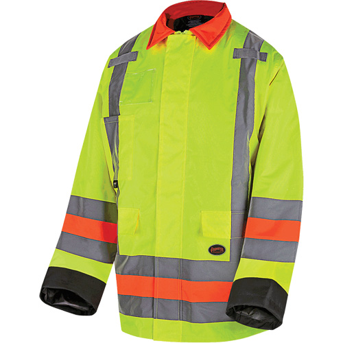 6040 Veste de contr&ocirc;le de la circulation pour l'hiver qu&eacute;b&eacute;cois, Polyester, Jaune lime haute visibilit&eacute;, T-petit Groupe Belzile Dickner