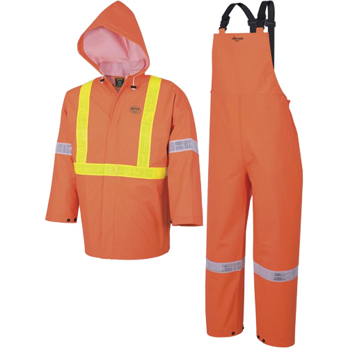 R85 Ensemble imperm&eacute;able de s&eacute;curit&eacute; 3 pi&egrave;ces ignifuge Element FR, PVC, Petit, Orange haute visibilit&eacute; Groupe Belzile Dickner