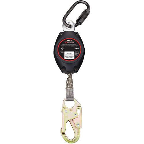 Cordage de s&eacute;curit&eacute; autor&eacute;tractable avec petit mousqueton Dynamic, 11', Polyester, Pivotant Groupe Belzile Dickner