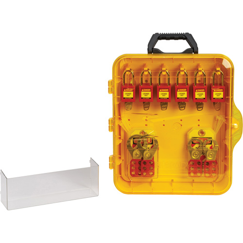 Station de cadenassage avec cadenas de s&eacute;curit&eacute; en nylon &agrave; cl&eacute; utilisant des cl&eacute;s diff&eacute;rentes, Cadenas Plastique, Capacit&eacute; de 12, Cadenas Compris Groupe Belzile Dickner