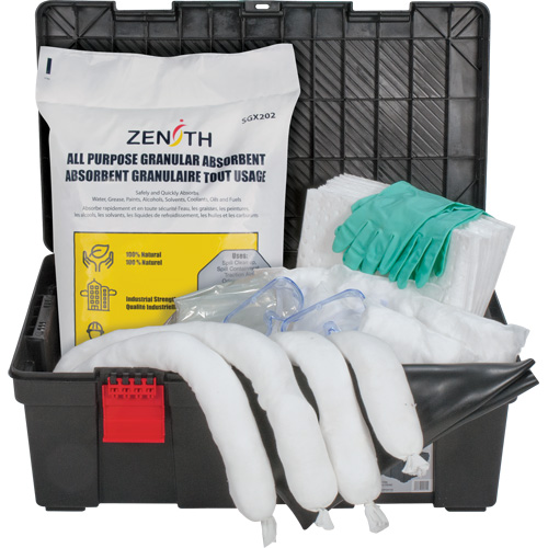 Trousses contre les d&eacute;versements dans une boîte &agrave; outils, Huile seulement, Bac, Absorbance de 31 gal. US Groupe Belzile Dickner