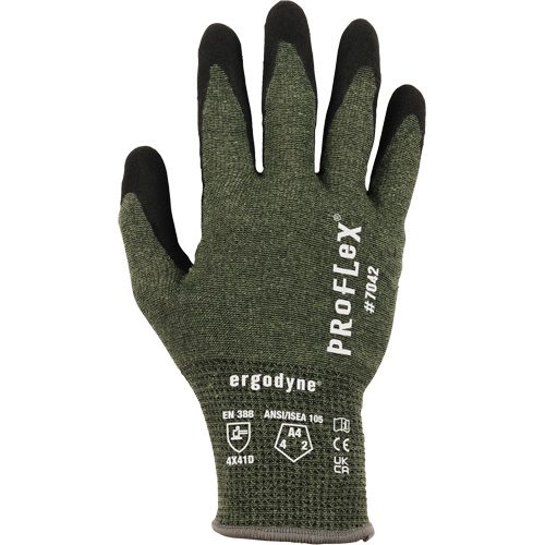 Gants r&eacute;sistant &agrave; la coupe Proflex 7042, Taille Petit, Calibre 18, Rev&ecirc;tement Nitrile, Enveloppe en Aramide, ASTM ANSI niveau A4/EN 388 niveau D Groupe Belzile Dickner