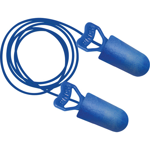 Bouchons d'oreilles biosourc&eacute;s d&eacute;tectables par le m&eacute;tal Food Pro PinchFit BioSoft, Avec cordon, Taille unique, Vrac - Boîte, NRR dB 32 Groupe Belzile Dickner