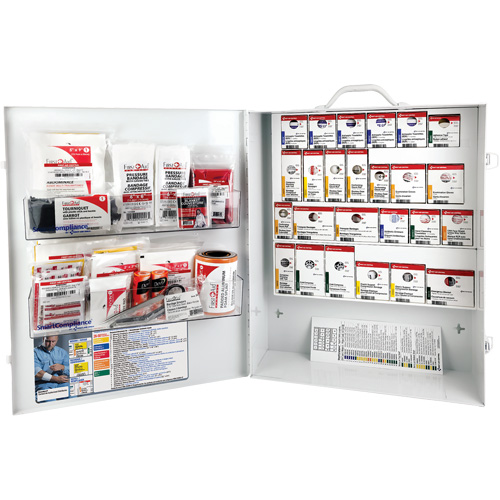 Armoire pour premiers soins SmartCompliance, R&eacute;pond &agrave; la norme CSA Z1220-17 type 3 environnements &agrave; haut risque, Moyen (26-50 travailleurs) Groupe Belzile Dickner