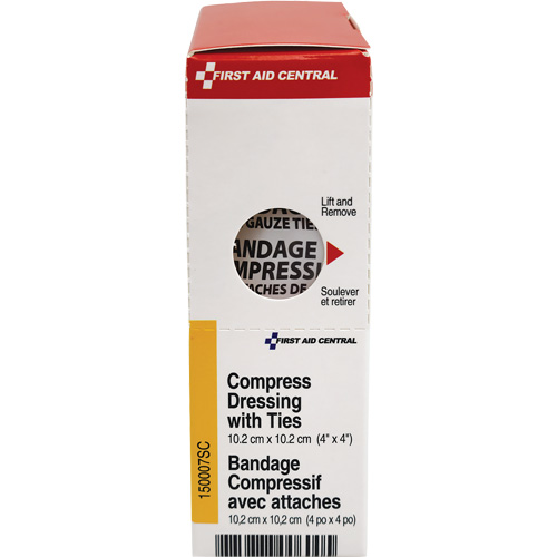 SmartCompliance&reg; Refill Compress Pressure Bandage with Ties, 4" L x 4" W Groupe Belzile Dickner