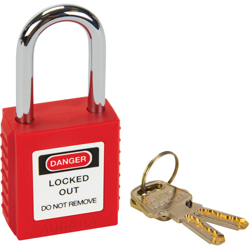 Lock for Lockouts, Safety Padlock, Keyed Different, Thermoplastic, 1-1/2" Width Groupe Belzile Dickner