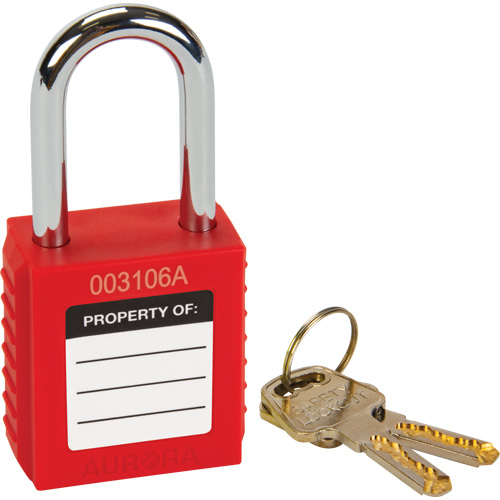 Lock for Lockouts, Safety Padlock, Keyed Different, Thermoplastic, 1-1/2" Width Groupe Belzile Dickner