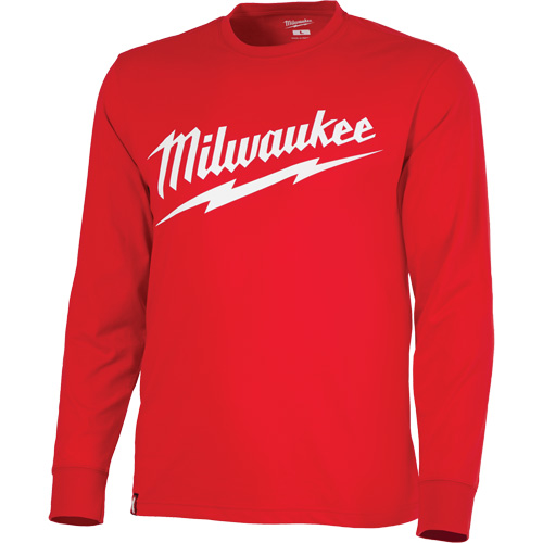 Chandail &agrave; manches longues tr&egrave;s r&eacute;sistant avec logo Milwaukee, Hommes, Petit, Rouge Groupe Belzile Dickner