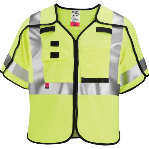 Breakaway Mesh Safety Vest, Black/High Visibility Lime-Yellow, Medium/Small Groupe Belzile Dickner