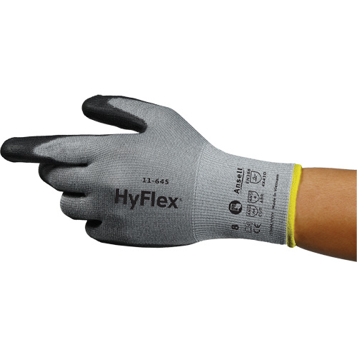 Gants anti-coupures HyFlex 11-645, Taille 5, Calibre 13, Rev&ecirc;tement Polyur&eacute;thane, Enveloppe en Intercept, ASTM ANSI niveau A4/EN 388 niveau D Groupe Belzile Dickner