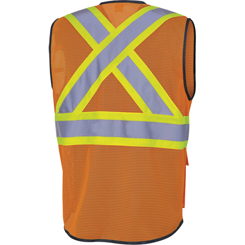 6960 Front Mesh Safety Vest, High Visibility Orange, Medium, Polyester Groupe Belzile Dickner
