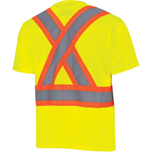 6991 Bird's-Eye Safety Shirt, Polyester, 3X-Large, High Visibility Lime-Yellow Groupe Belzile Dickner