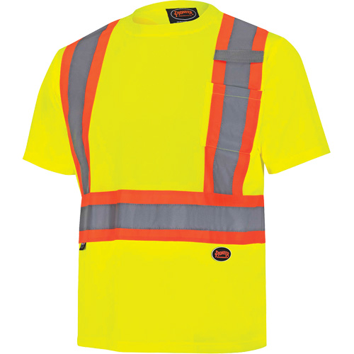 6991 Bird's-Eye Safety Shirt, Polyester, 3X-Large, High Visibility Lime-Yellow Groupe Belzile Dickner