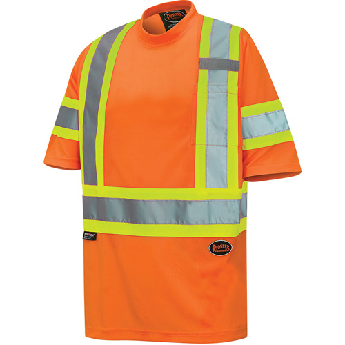 6970 Bird's-Eye Safety T-Shirt, Polyester, X-Small, High Visibility Orange Groupe Belzile Dickner