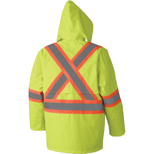 5609 Combinaison de pluie imperm&eacute;able 210D, Polyester/PVC, T-petit, Jaune lime haute visibilit&eacute; Groupe Belzile Dickner