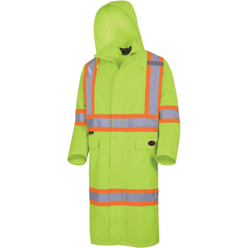 5631 Manteau long imperm&eacute;able The Rock 300D, Polyester, Petit, Jaune lime haute visibilit&eacute; Groupe Belzile Dickner