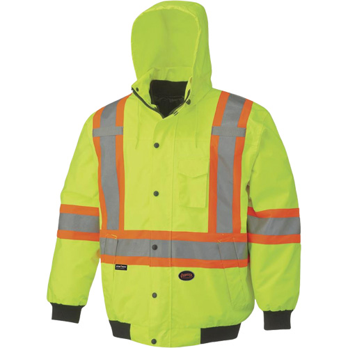 5023 Waterproof 7-in-1 Bomber Jacket, Polyester, High Visibility Lime-Yellow, Small Groupe Belzile Dickner
