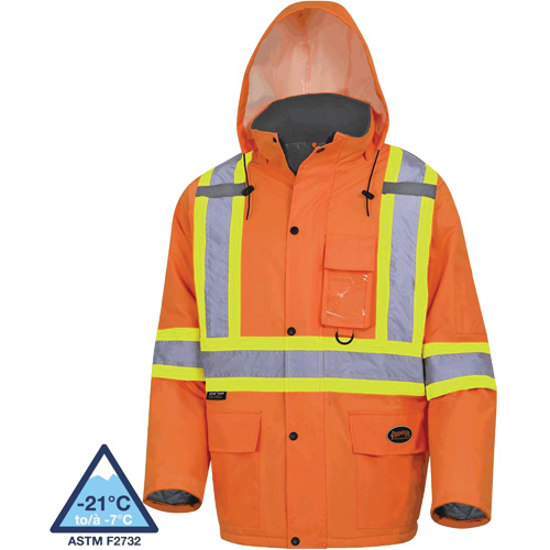 5030 Manteau de s&eacute;curit&eacute; matelass&eacute; imperm&eacute;able, Orange haute visibilit&eacute;, Petit Groupe Belzile Dickner