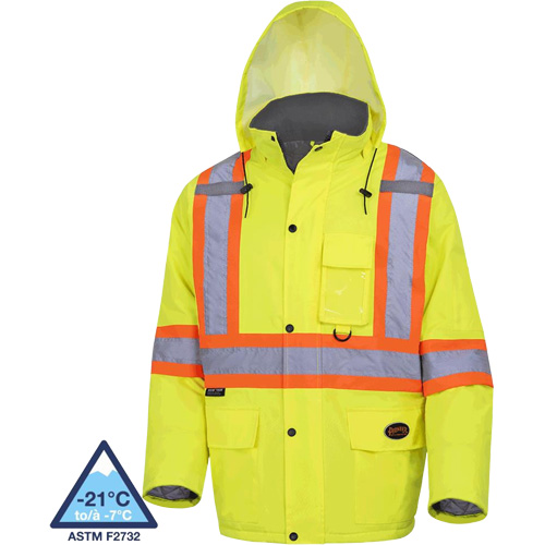 5031 Waterproof Quilted Safety Parka, High Visibility Lime-Yellow, Small Groupe Belzile Dickner