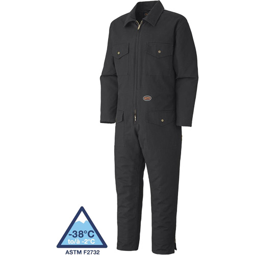 520A Quilted Duck Coveralls, Men's, Black, Size Small Groupe Belzile Dickner