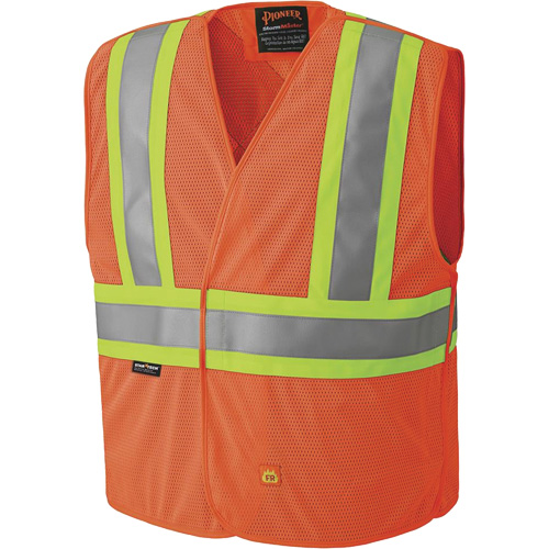 6914A Veste de s&eacute;curit&eacute; ignifug&eacute;e, Orange haute visibilit&eacute;, Moyen/Petit, Polyester Groupe Belzile Dickner