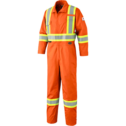 7705T FR-Tech&reg; Flame-Resistant Coverall with Leg Zippers, Size 40 (Tall), High Visibility Orange, 9.7 cal/cm² Groupe Belzile Dickner