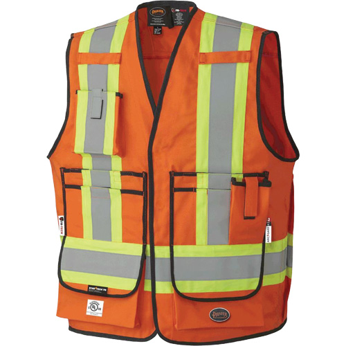 7732 Veste d'arpenteur ignifuge et r&eacute;sistant aux arcs &eacute;lectriques FR-Tech, Petit, Orange haute visibilit&eacute;, 9,7 cal/cm² Groupe Belzile Dickner
