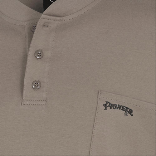 331 FR Interlock Henley Shirt, Small, Beige Groupe Belzile Dickner