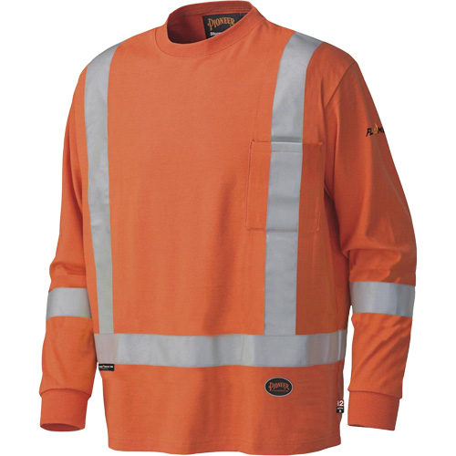 339SFA Flame-Resistant Long-Sleeved Safety Shirt, Small, High Visibility Orange Groupe Belzile Dickner