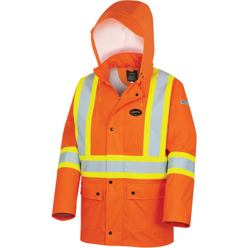 5892PKT High-Visibility FR Waterproof Safety Jacket, X-Small, High Visibility Orange Groupe Belzile Dickner