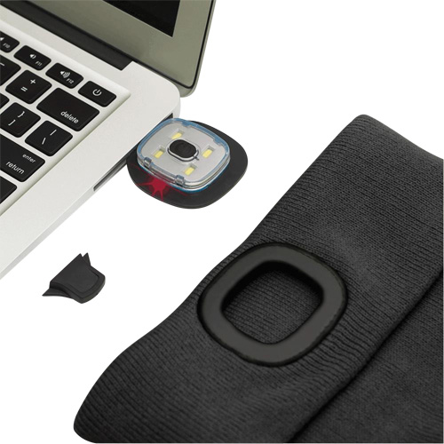 5678 Knit Toque with LED Headlight, Fleece Lining, One Size, Black Groupe Belzile Dickner