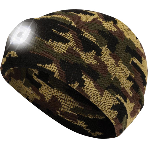 5677 Knit Toque with LED Headlight, Fleece Lining, One Size, Camo Groupe Belzile Dickner