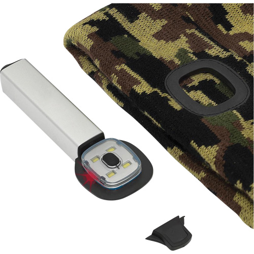 5677 Knit Toque with LED Headlight, Fleece Lining, One Size, Camo Groupe Belzile Dickner
