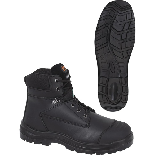 1025 Bottes de travail 6" noires, Cuir, Embout Acier, Taille 10 Groupe Belzile Dickner