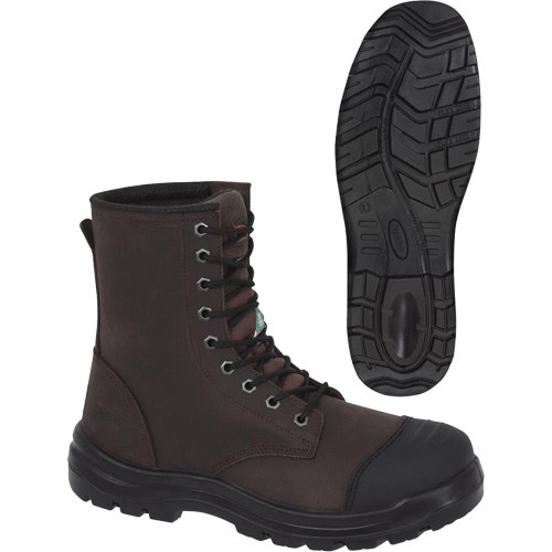1028 Bottes de travail 8" marron, Cuir, Embout Acier, Taille 10 Groupe Belzile Dickner