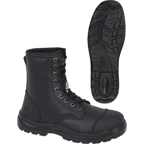 1027 Bottes de travail 8" noires, Cuir, Embout Acier, Taille 10 Groupe Belzile Dickner
