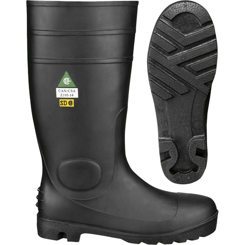 1022 Safety Boots, PVC, Steel Toe, Size 10, Puncture Resistant Sole Groupe Belzile Dickner