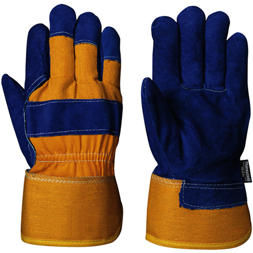 630 Blue Insulated Fitter's Gloves, One Size, Split Cowhide Palm, Boa Inner Lining Groupe Belzile Dickner