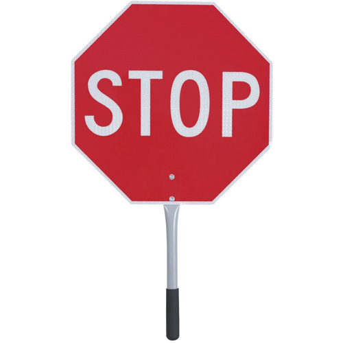 456 Traffic Stop/Slow Paddle, 18" x 18", Corrugated Plastic, English Groupe Belzile Dickner