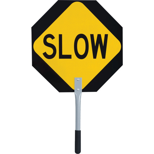 456 Traffic Stop/Slow Paddle, 18" x 18", Corrugated Plastic, English Groupe Belzile Dickner