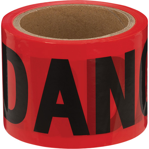 388 Ruban de danger, Bilingue, 3" la x 200' lo, 1,5 mil, Noir/rouge Groupe Belzile Dickner