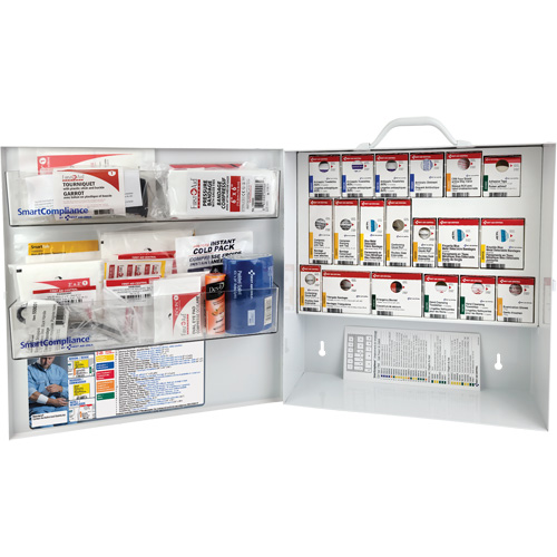 Armoire pour premiers soins SmartCompliance, R&eacute;pond &agrave; la norme CSA Z1220-17 type 3 environnements &agrave; haut risque, Petit (2-25 travailleurs) Groupe Belzile Dickner