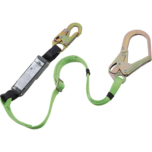 SA-5402-6A Shock Absorbing Lanyard, 6', Rebar Hook Center, Snap Hook Leg Ends, Polyester Groupe Belzile Dickner