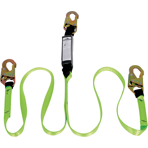 SA-54000-4 Shock Absorbing Lanyard, 4', Snap Hook Center, Snap Hook Leg Ends, Polyester Groupe Belzile Dickner