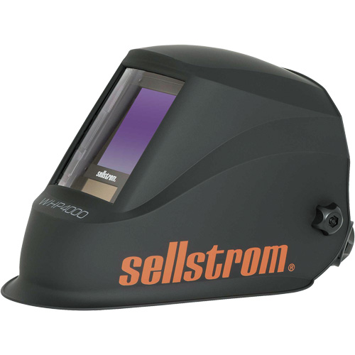 WHP4000 Premium Series ADF Welding Helmet with Extra-Large Blue Lens Technology, 3.94" L x 3.28" W View Area, Black/Orange Groupe Belzile Dickner